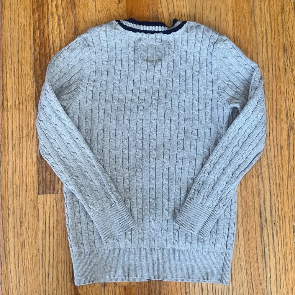 Kids Hope & Henry Gray Cardigan with Navy Trim - Picture 7 of 7